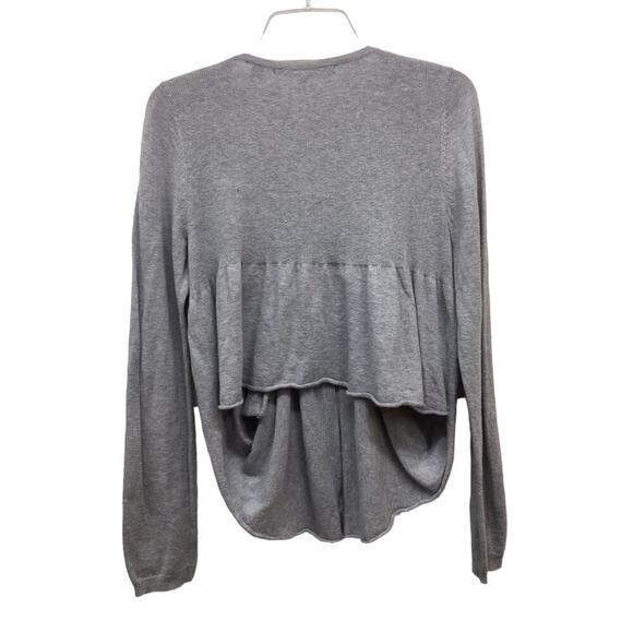 Anthropologie Knitted & Knotted Gray Hi Lo Tucked Away Cardigan Sweater M - Picture 2 of 10